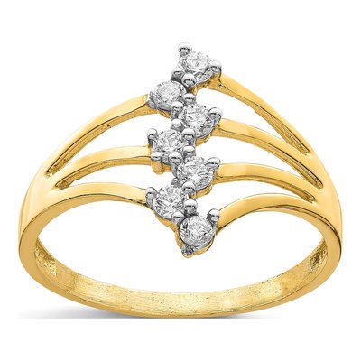 10K Yellow Gold CZ 7-Stone Ring