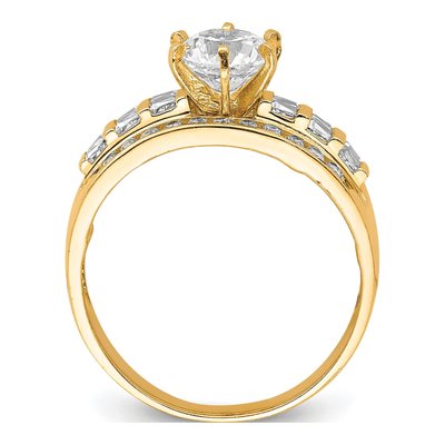 10K Yellow Gold CZ Fancy Engagement Ring – view 3