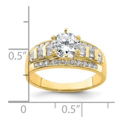 10K Yellow Gold CZ Fancy Engagement Ring – view 4