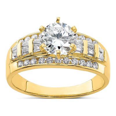 10K Yellow Gold CZ Fancy Engagement Ring