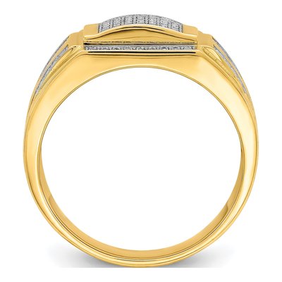 Men's 10K Yellow Gold CZ Signet Ring – view 3