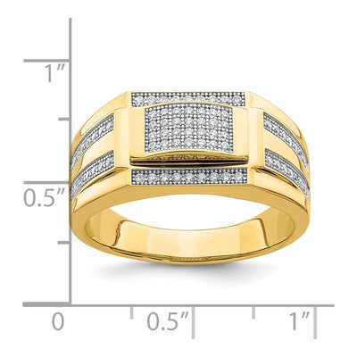 Men's 10K Yellow Gold CZ Signet Ring – view 5