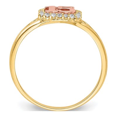 10K Two-Tone Gold CZ Ring – view 3