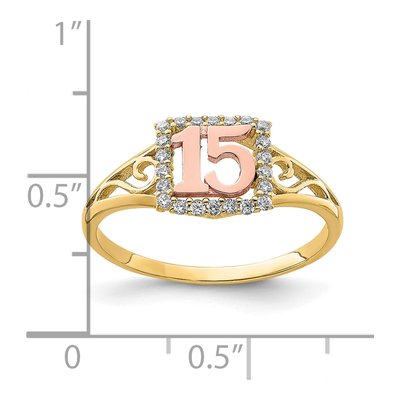 10K Two-Tone Gold CZ Ring – view 4