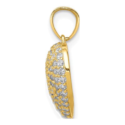 10K Yellow Gold CZ Micro-Pave Heart Pendant – view 3