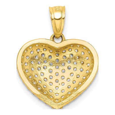 10K Yellow Gold CZ Micro-Pave Heart Pendant – view 4