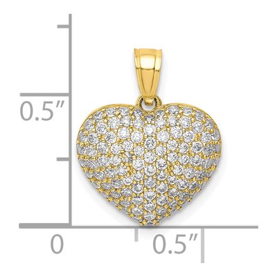 10K Yellow Gold CZ Micro-Pave Heart Pendant – view 5