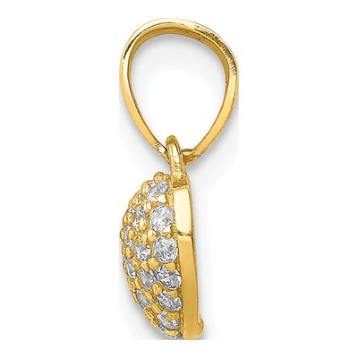 10K Yellow Gold CZ Micro-Pave Tiny Heart Pendant – view 3