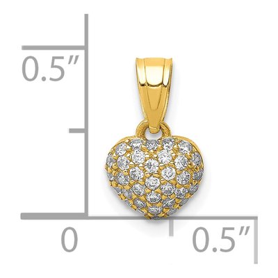 10K Yellow Gold CZ Micro-Pave Tiny Heart Pendant – view 5