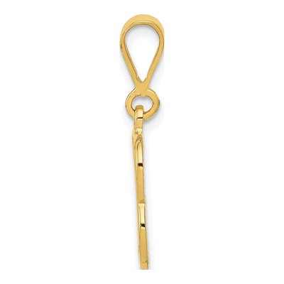 10K Yellow Gold Textured Initial B Pendant – view 3