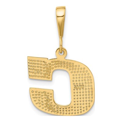 10K Yellow Gold Textured Initial C Pendant – view 5
