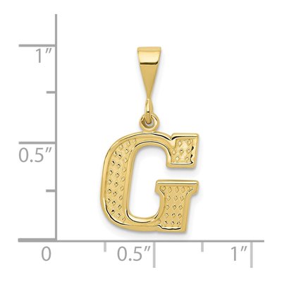 10K Yellow Gold Initial G Pendant – view 4