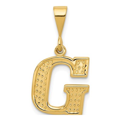 10K Yellow Gold Initial G Pendant