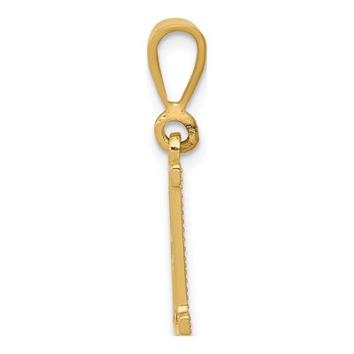 10K Yellow Gold Initial H Pendant – view 3