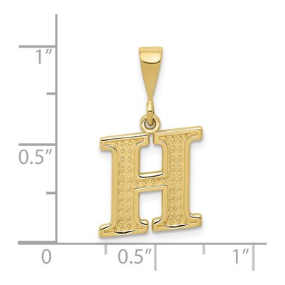 10K Yellow Gold Initial H Pendant – view 4