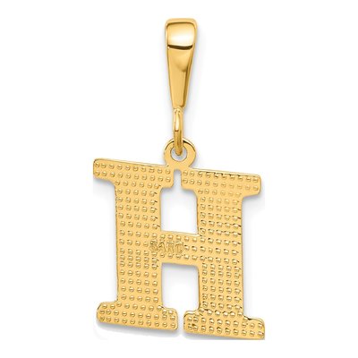 10K Yellow Gold Initial H Pendant – view 5