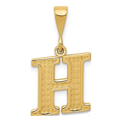 10K Yellow Gold Initial H Pendant
