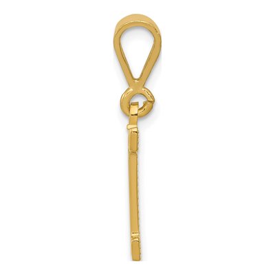 10K Yellow Gold Initial I Pendant – view 3
