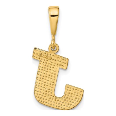 10K Yellow Gold Initial J Pendant – view 5