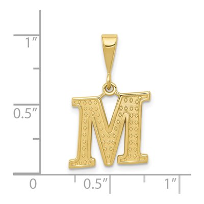 10K Yellow Gold Initial M Pendant – view 4