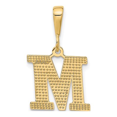 10K Yellow Gold Initial M Pendant – view 5