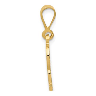 10K Yellow Gold Initial R Pendant – view 3
