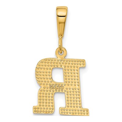 10K Yellow Gold Initial R Pendant – view 5