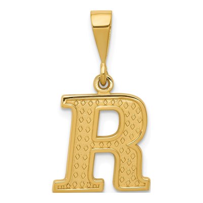 10K Yellow Gold Initial R Pendant