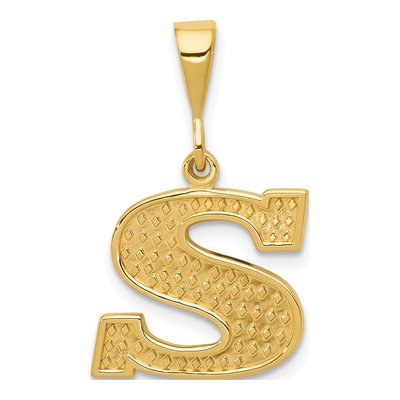 10K Yellow Gold Initial S Pendant