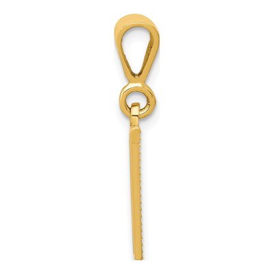 10K Yellow Gold Textured Initial V Pendant – view 3