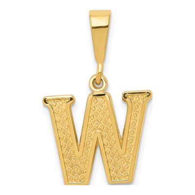 10K Yellow Gold Initial W Pendant