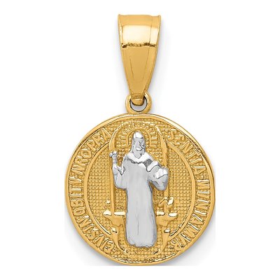 10K Yellow Gold San Benito Medal Pendant