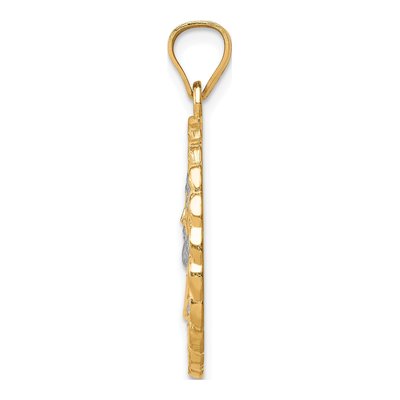 10K Yellow Gold Diamond-Cut Jesus Face Pendant – view 3