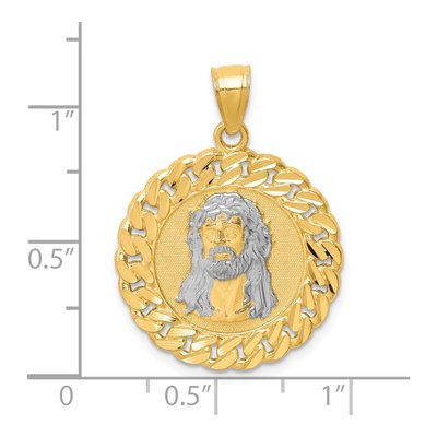 10K Yellow Gold Diamond-Cut Jesus Face Pendant – view 5