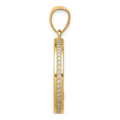 10K Yellow Gold CZ Jesus Face Medal Pendant – view 3