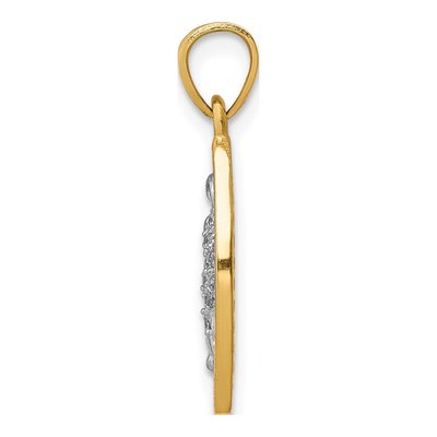 10K Yellow Gold CZ Our of Guadalupe Pave Pendant – view 3