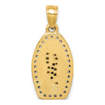 10K Yellow Gold CZ Our of Guadalupe Pave Pendant – view 4
