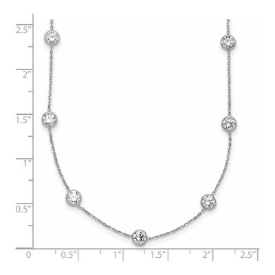 10K White Gold CZ 9-Station Necklace – view 5