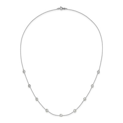 10K White Gold CZ 9-Station Necklace – view 6