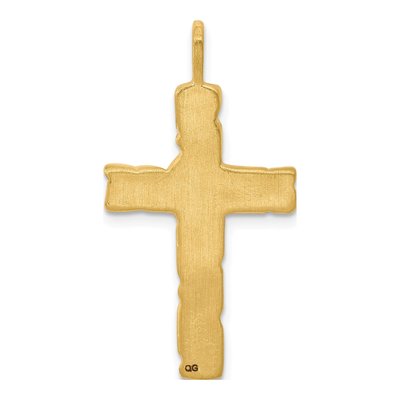 10K Yellow Gold Nugget Cross Pendant – view 5