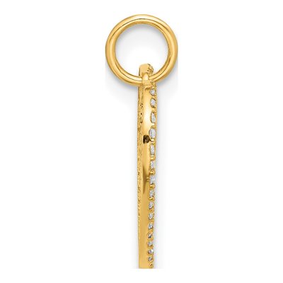 10K Yellow Gold Micro-Pave Heart CZ Charm – view 3