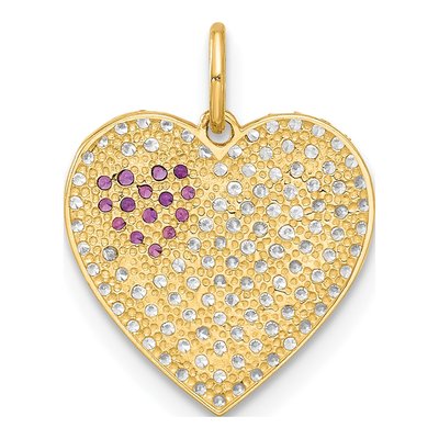 10K Yellow Gold Micro-Pave Heart CZ Charm – view 4