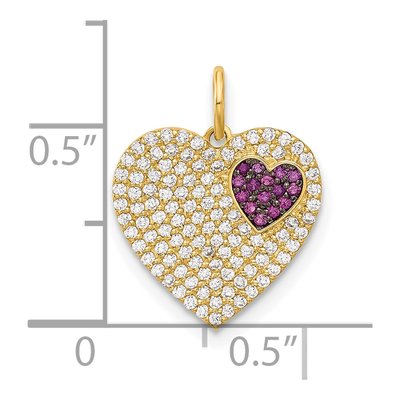 10K Yellow Gold Micro-Pave Heart CZ Charm – view 5