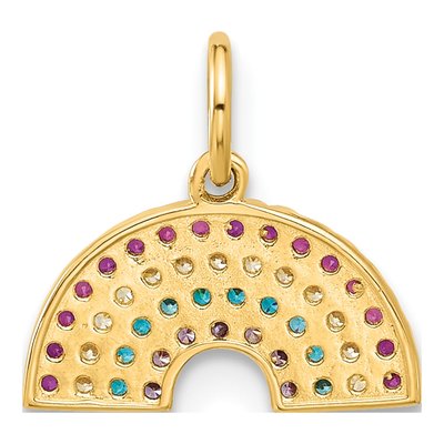 10K Yellow Gold CZ Rainbow Charm – view 4