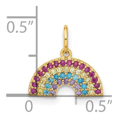 10K Yellow Gold CZ Rainbow Charm – view 5
