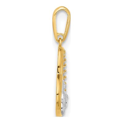 10K Yellow Gold CZ Dog Heart Charm – view 3