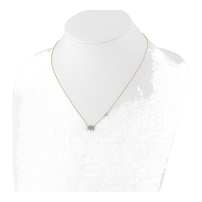 10K Yellow Gold CZ Elephant Necklace – view 4