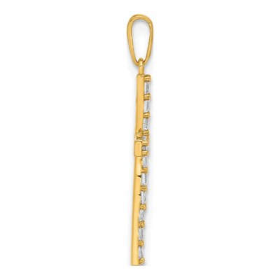 10K Yellow Gold CZ Latin Cross Charm – view 3