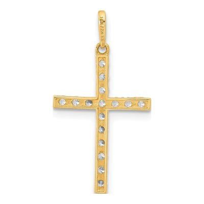 10K Yellow Gold CZ Latin Cross Charm – view 4
