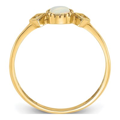 10K Yellow Gold CZ Opal Ring – view 2
